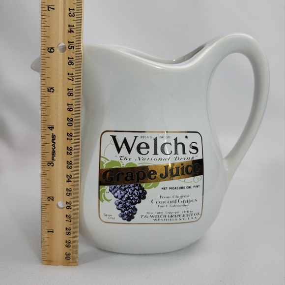 Vtg Welch's Grape Juice Advertisement Ceramic Pitcher USA - Picture 13 of 16